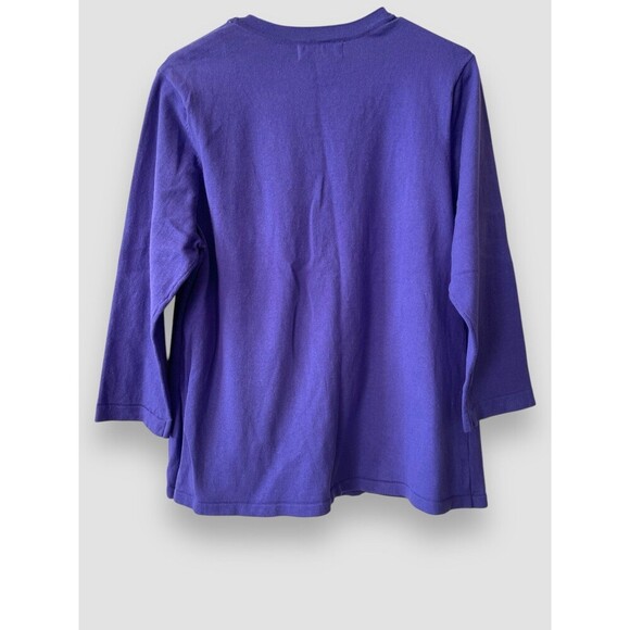Sag Harbor Cardigan Cotton Blend 2in1 Soft Knit Comfort Pullover Purple XL NWT - Picture 4 of 7